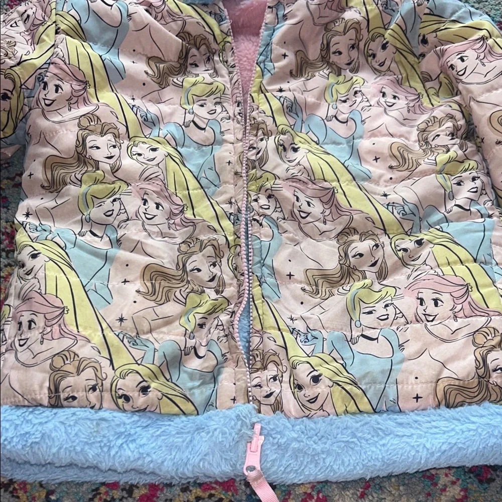 Kids Princess reversible Print‎ Jacket with Blue Accents